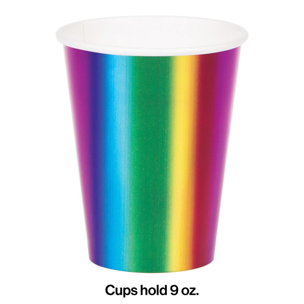 Vasos Rainbow Foil 9oz (x8u)