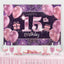 Purple Balloons Glitter 15th Birthday Backdrop (x1u)