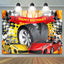 Racing Car Hot Wheel Happy Birthday Backdrop (x1u)
