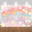 Rainbow Hippie Groovy Happy Birthday Backdrop (x1u)