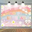 Rainbow Hippie Groovy Happy Birthday Backdrop (x1u)