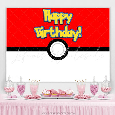 Pokemon Ball Cartoon Birthday Backdrop (x1u)