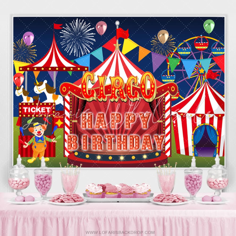 Circo Happy Kids Birthday Party Backdrop (x1u)