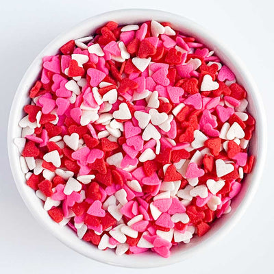 Sprinkle Sugar Heart Red, Pink and White