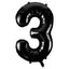 Number Black Supershape Foil Balloon 34"