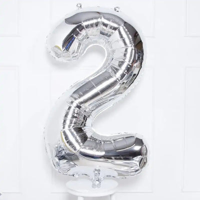 Number #2 Supershape Balloon 34" Silver
