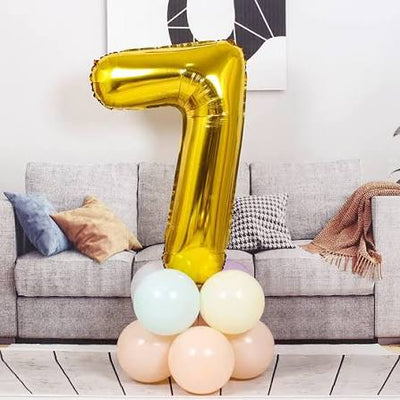 Number #7 Supershape Balloon 34" Gold