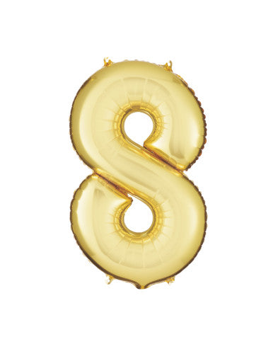 Number Solar Gold Foil Balloon 34"