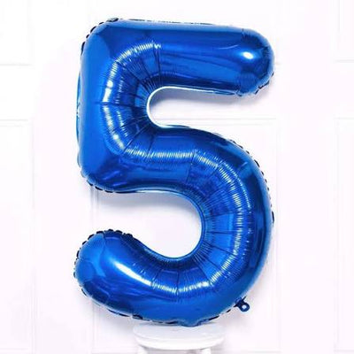 Number #5 Supershape Balloon 34" Royal Blue
