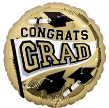 Graduation School White Gold Foil Balloon 18"