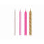 Pink, White & Gold Spiral Candles 24pcs