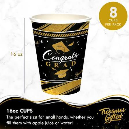 Gold Vasos Graduation Party 9oz (x8u)