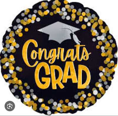 Congrats Grad Dots Foil Balloon 18"