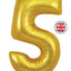 Number Gold Supershape Foil Balloon 34"