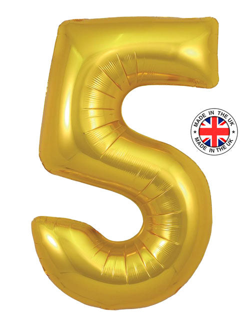 Number Gold Supershape Foil Balloon 34"