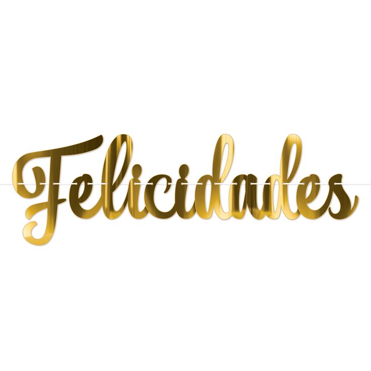 "Felicidades" Banner Foil Gold 44"