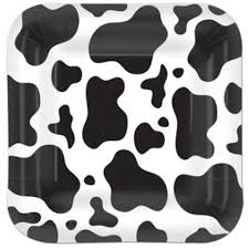 Cow Print Plates 7" 8pcs