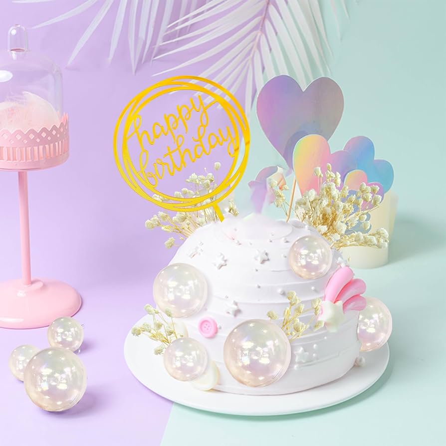 Cake Topper Plastic Ornamental Balls Transparent 12pcs