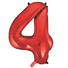 Number Red Supershape Foil Balloon 34"