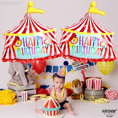 Circus Tent Happy Birthday Foil Balloon 28"