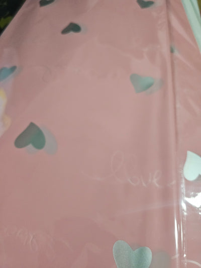 Floral Wrapping Paper Heart 22.8" x22.8" x20 Sheet Pink
