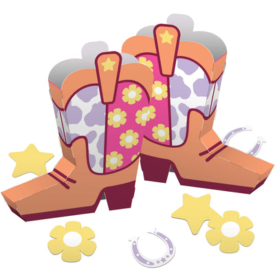 Boot And Bow Centerpiece 2pcs