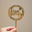 Cake topper Happy Birthday Circular Gold