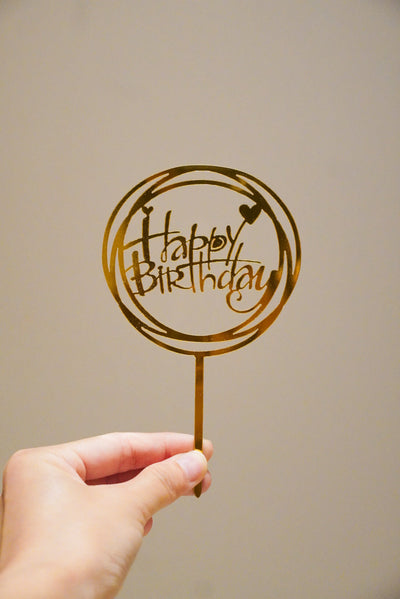 Cake topper Happy Birthday Circular