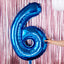 Number #6 Supershape Balloon 34" Royal Blue