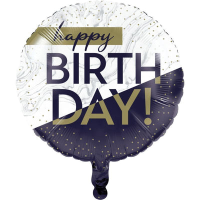 NAVY & GOLD MILESTONE Foil Balloons 18"