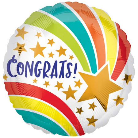 Congrats Shooting Star Foil Balloon 18"
