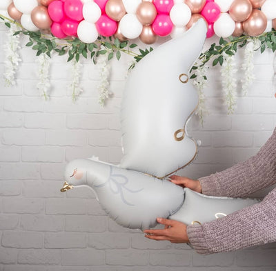 Dove in White Foil Balloon