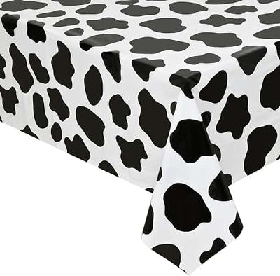 Cow Print Plastic Tablecover 54"x84"