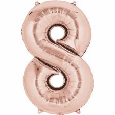 Number #8 Supershape Balloon 34" Rose Gold