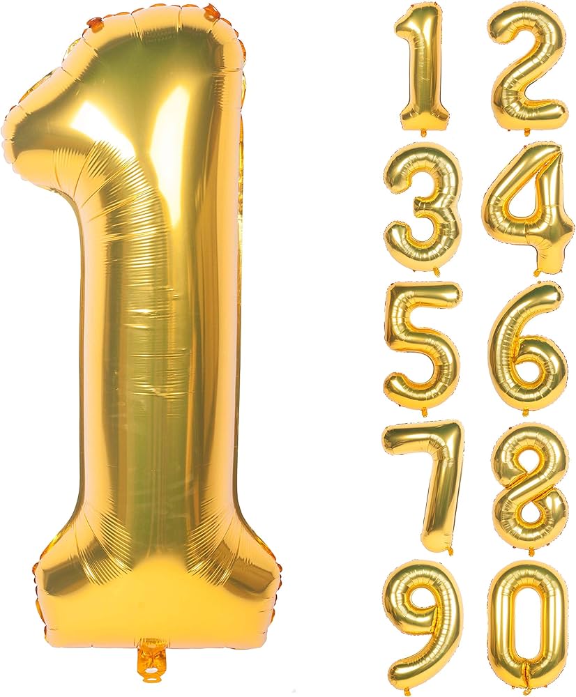 Number Gold Foil Balloon 14"