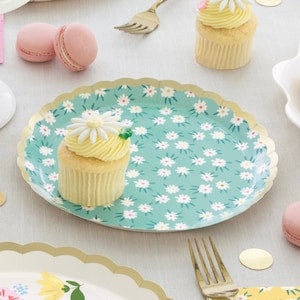 Spring Floral Scalloped Plate 9" 8pcs