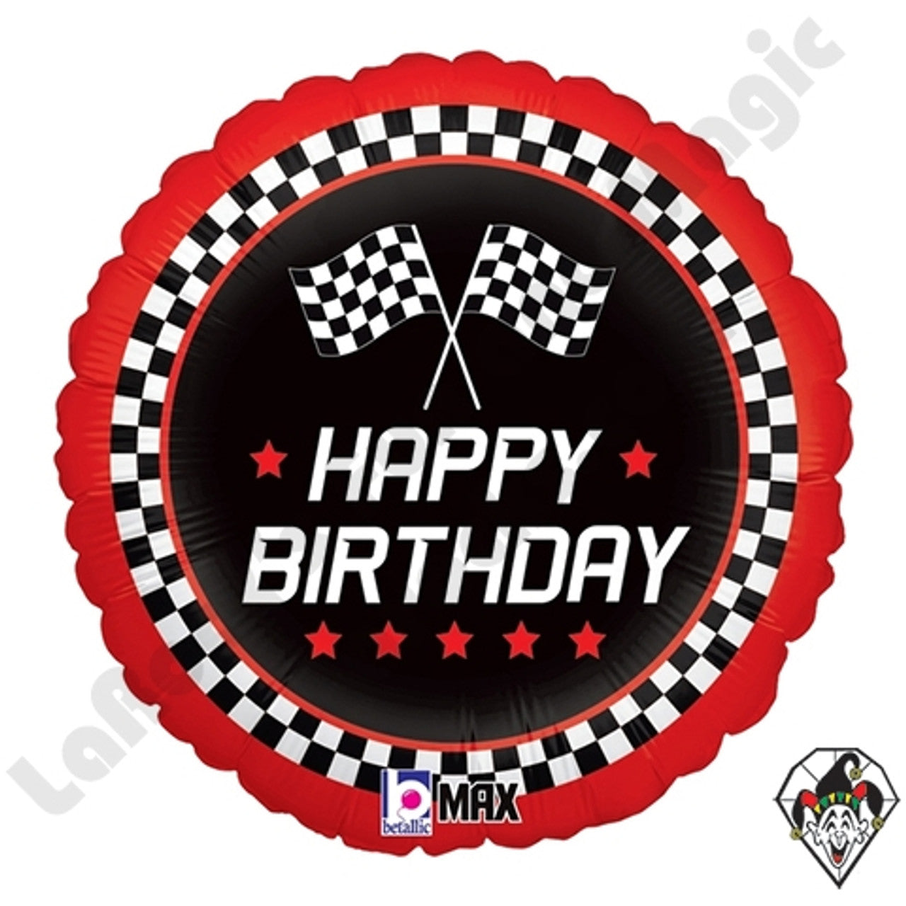 Checkered Flag Birthday Foil Balloon 18"