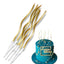 Birthday Candle Spiral Metallic Gold/Silver 12pcs