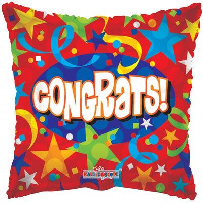 Congrats Stars & Streamer Foil Balloon 18"