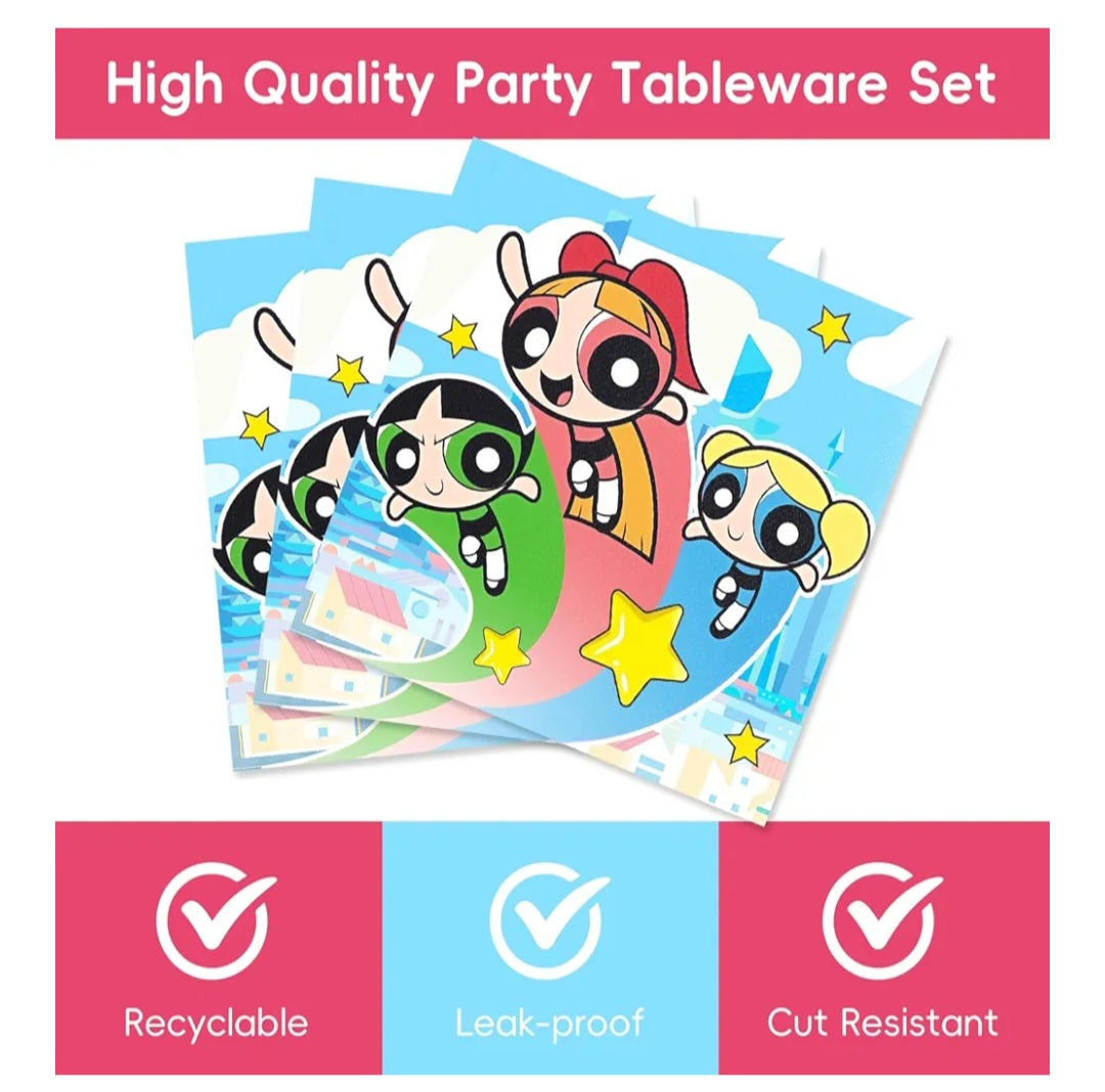 Powerpuff Plato y Servilleta (x1u)