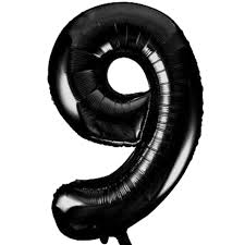 Number Black Supershape Foil Balloon 34"