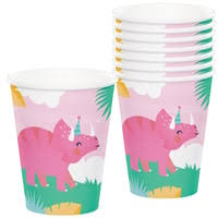 Girl Dino Party Cup 9oz 8pcs
