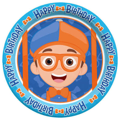 Blippi Plates 7in - 8pk - Blippi Party Supplies