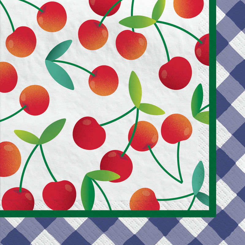Summer Cherry Squeeze Beverage Paper Napkins 16pcs