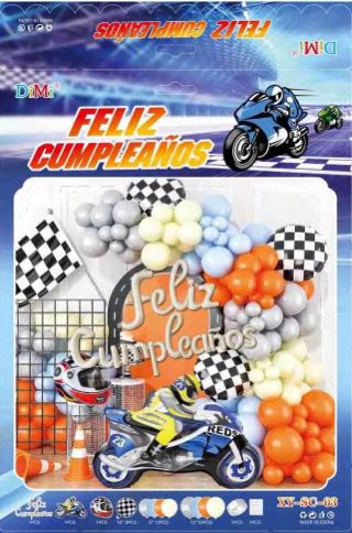 Motorbike Balloon Kit Feliz Cumpleaños