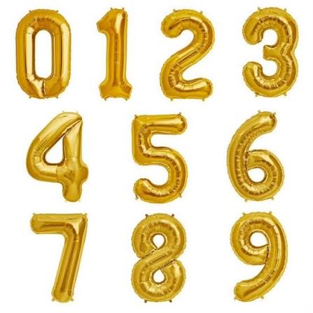 Number Foil Balloons 16" Gold