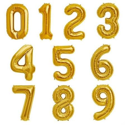 Number Foil Balloons 16" Gold