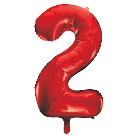 Number Red Supershape Foil Balloon 34"