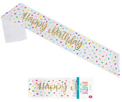 Sash Happy Bday Gold Foil