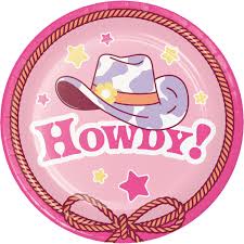 Boot And Bow Plates 7" 8pcs